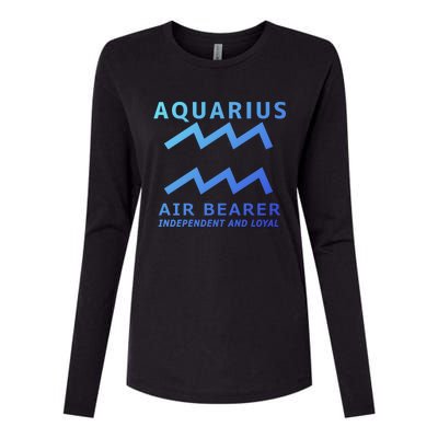 Aquarius Astrology Zodiac Horoscope Minimalist Gift Womens Cotton Relaxed Long Sleeve T-Shirt