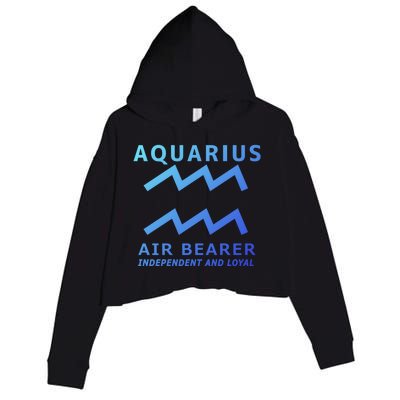 Aquarius Astrology Zodiac Horoscope Minimalist Gift Crop Fleece Hoodie