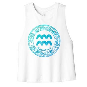 Aquarius Astrology Zodiac Horoscope Sign Meaningful Gift Women's Racerback Cropped Tank