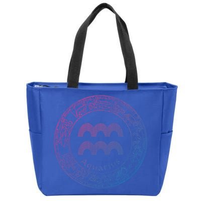 Aquarius Astrology Zodiac Horoscope Sign Meaningful Gift Zip Tote Bag