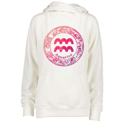 Aquarius Astrology Zodiac Horoscope Sign Meaningful Gift Womens Funnel Neck Pullover Hood