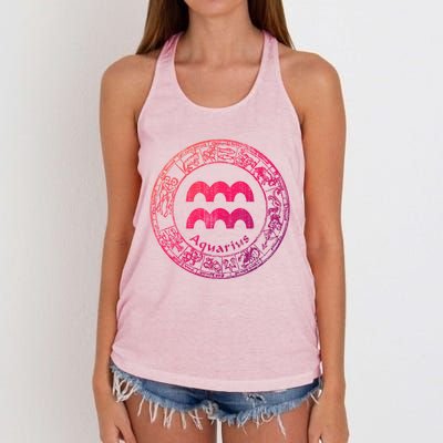 Aquarius Astrology Zodiac Horoscope Sign Meaningful Gift Women's Knotted Racerback Tank