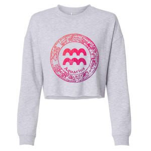 Aquarius Astrology Zodiac Horoscope Sign Meaningful Gift Cropped Pullover Crew