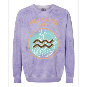 Aquarius Af Zodiac Sign Gift Colorblast Crewneck Sweatshirt