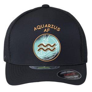 Aquarius Af Zodiac Sign Gift Flexfit Unipanel Trucker Cap