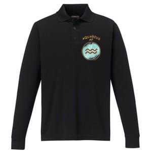 Aquarius Af Zodiac Sign Gift Performance Long Sleeve Polo