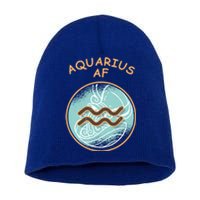 Aquarius Af Zodiac Sign Gift Short Acrylic Beanie