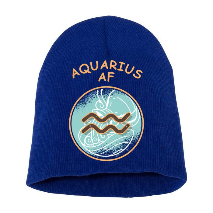 Aquarius Af Zodiac Sign Gift Short Acrylic Beanie