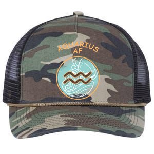 Aquarius Af Zodiac Sign Gift Retro Rope Trucker Hat Cap