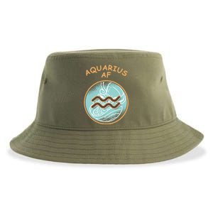 Aquarius Af Zodiac Sign Gift Sustainable Bucket Hat