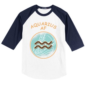 Aquarius Af Zodiac Sign Gift Baseball Sleeve Shirt