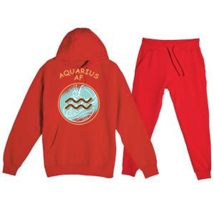 Aquarius Af Zodiac Sign Gift Premium Hooded Sweatsuit Set