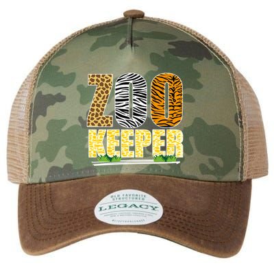 African Animals Zebra Giraffe Zookeeper Zoo Keeper Legacy Tie Dye Trucker Hat