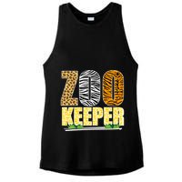 African Animals Zebra Giraffe Zookeeper Zoo Keeper Ladies PosiCharge Tri-Blend Wicking Tank