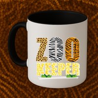 African Animals Zebra Giraffe Zookeeper Zoo Keeper Mug