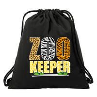 African Animals Zebra Giraffe Zookeeper Zoo Keeper Drawstring Bag