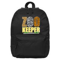 African Animals Zebra Giraffe Zookeeper Zoo Keeper 16 in Basic Backpack