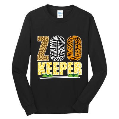 African Animals Zebra Giraffe Zookeeper Zoo Keeper Tall Long Sleeve T-Shirt