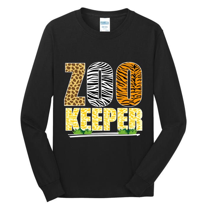 African Animals Zebra Giraffe Zookeeper Zoo Keeper Tall Long Sleeve T-Shirt
