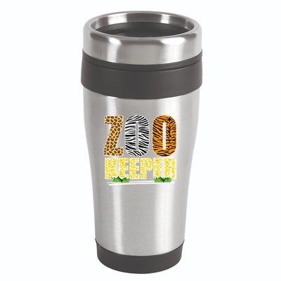 African Animals Zebra Giraffe Zookeeper Zoo Keeper 16oz Travel Tumbler