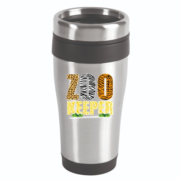 African Animals Zebra Giraffe Zookeeper Zoo Keeper 16oz Travel Tumbler