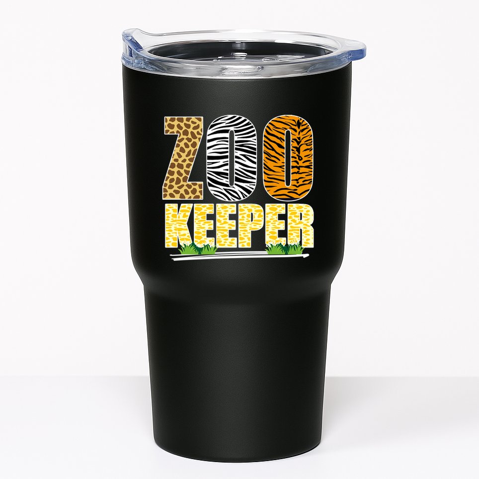 African Animals Zebra Giraffe Zookeeper Zoo Keeper Tumbler