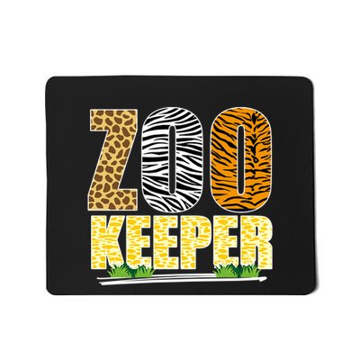 African Animals Zebra Giraffe Zookeeper Zoo Keeper Mousepad