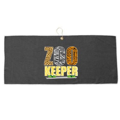 African Animals Zebra Giraffe Zookeeper Zoo Keeper Large Microfiber Waffle Golf Towel