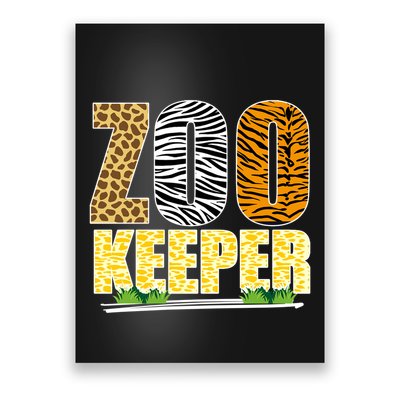 African Animals Zebra Giraffe Zookeeper Zoo Keeper Poster