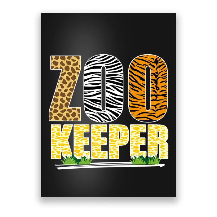 African Animals Zebra Giraffe Zookeeper Zoo Keeper Poster