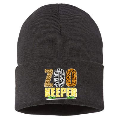 African Animals Zebra Giraffe Zookeeper Zoo Keeper Sustainable Knit Beanie
