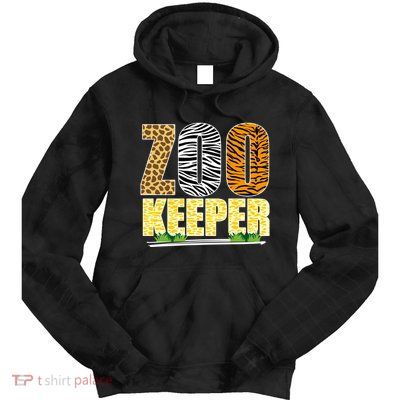 African Animals Zebra Giraffe Zookeeper Zoo Keeper Tie Dye Hoodie