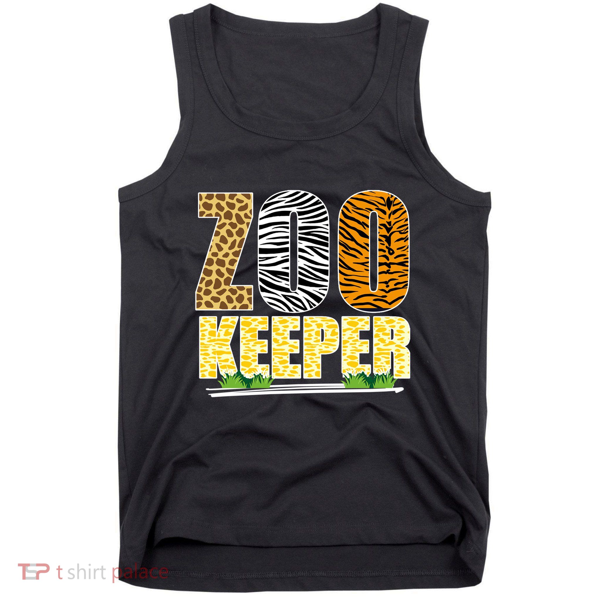 African Animals Zebra Giraffe Zookeeper Zoo Keeper Tank Top