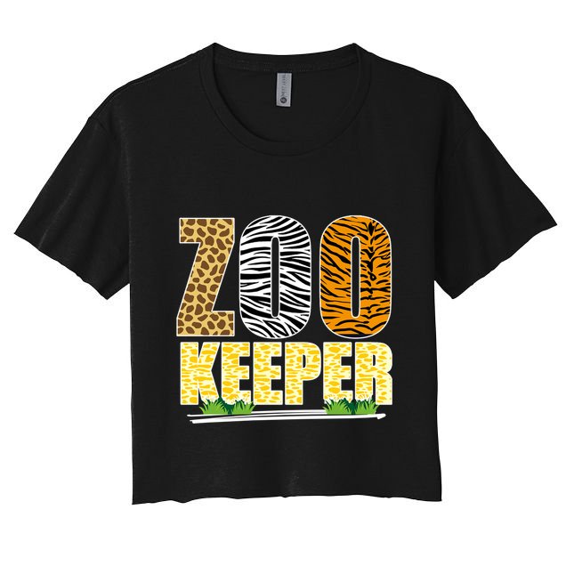 African Animals Zebra Giraffe Zookeeper Zoo Keeper Crop Top