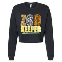 African Animals Zebra Giraffe Zookeeper Zoo Keeper Cropped Pullover Crew