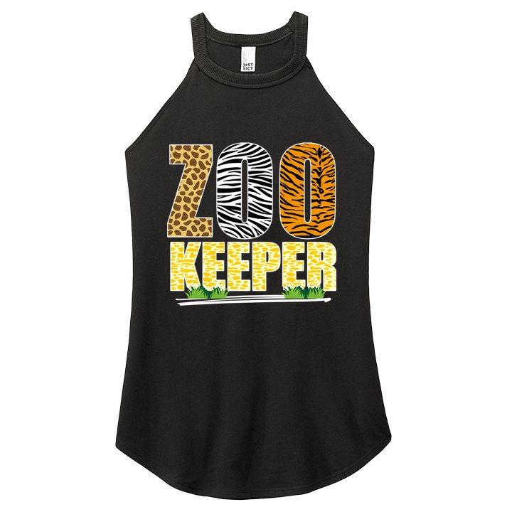 African Animals Zebra Giraffe Zookeeper Zoo Keeper Women's Perfect Tri Rocker Tank