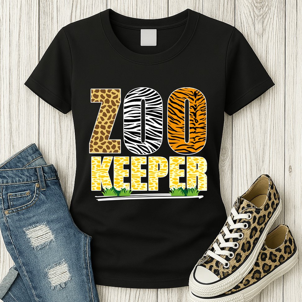 African Animals Zebra Giraffe Zookeeper Zoo Keeper Womens T-Shirt