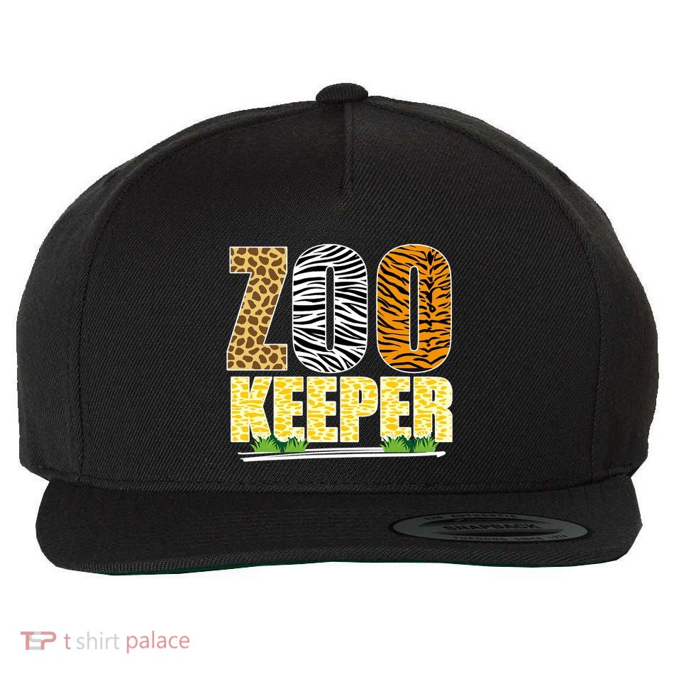 African Animals Zebra Giraffe Zookeeper Zoo Keeper Wool Snapback Cap