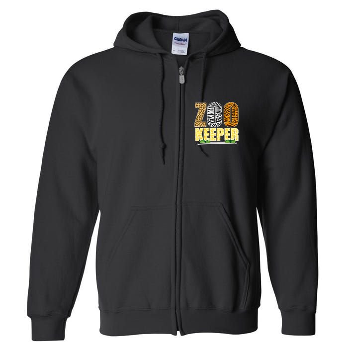African Animals Zebra Giraffe Zookeeper Zoo Keeper Full Zip Hoodie