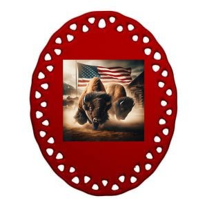 American Buffalo 1 Ceramic Oval Ornament