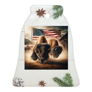 American Buffalo 1 Ceramic Bell Ornament