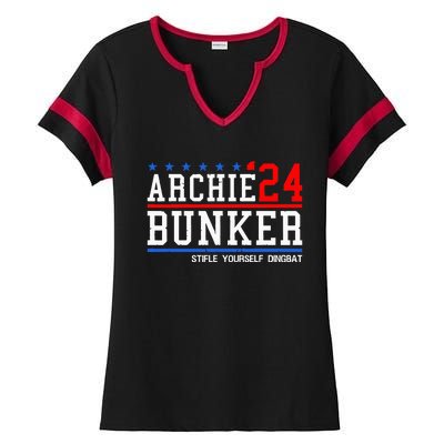 Archie Bunker 24 For President 2024 Ladies Halftime Notch Neck Tee