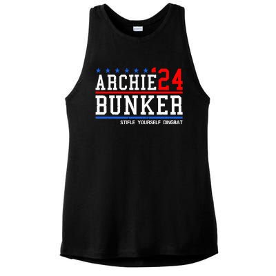 Archie Bunker 24 For President 2024 Ladies PosiCharge Tri-Blend Wicking Tank