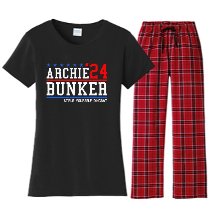 Archie Bunker 24 For President 2024 Women's Flannel Pajama Set