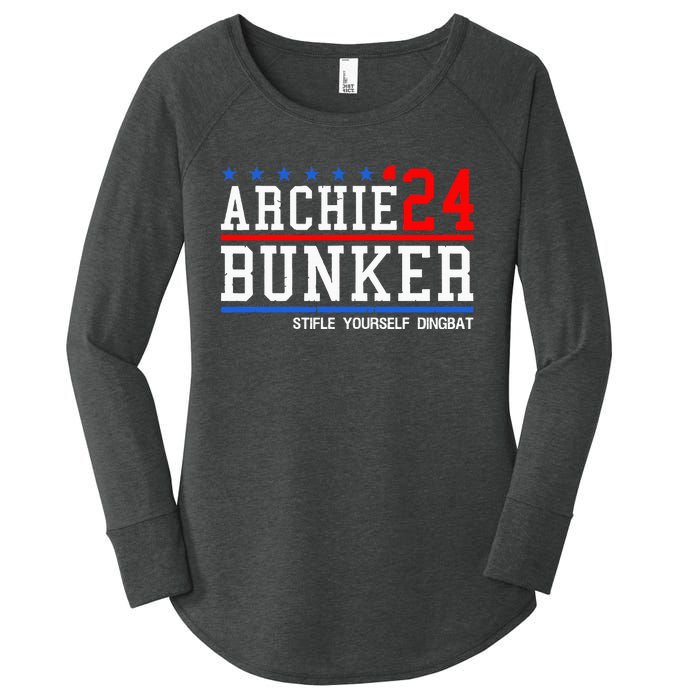 Archie Bunker 24 For President 2024 Women's Perfect Tri Tunic Long Sleeve Shirt