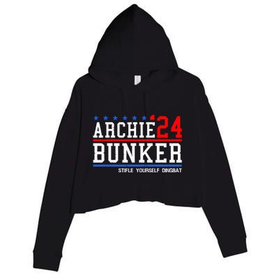 Archie Bunker 24 For President 2024 Crop Fleece Hoodie