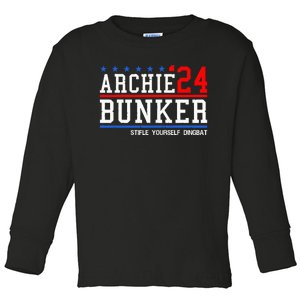 Archie Bunker 24 For President 2024 Toddler Long Sleeve Shirt