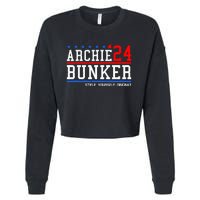 Archie Bunker 24 For President 2024 Cropped Pullover Crew