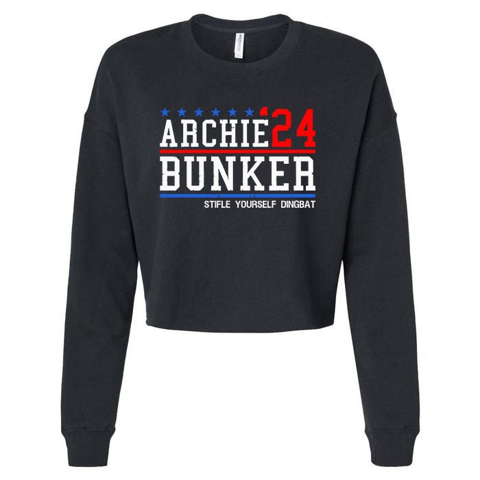 Archie Bunker 24 For President 2024 Cropped Pullover Crew