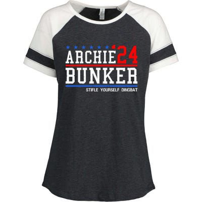 Archie Bunker 24 For President 2024 Enza Ladies Jersey Colorblock Tee